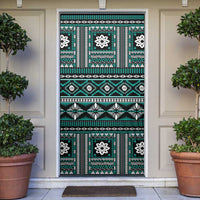 Fiji Masi Tapa Pattern Teal Door Cover - Polynesian Pride