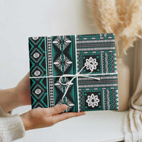 Fiji Masi Tapa Pattern Teal Wrapping Paper - Polynesian Pride