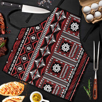 Fiji Masi Tapa Pattern Red Apron - Polynesian Pride