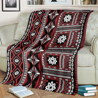Fiji Masi Tapa Pattern Red Blanket - Polynesian Pride