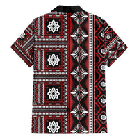 Fiji Masi Tapa Pattern Red Family Matching Puletasi and Hawaiian Shirt - Polynesian Pride