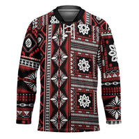 Fiji Masi Tapa Pattern Red Hockey Jersey LT01 Unisex Red - Polynesian Pride