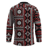 Fiji Masi Tapa Pattern Red Hockey Jersey - Polynesian Pride
