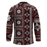 Fiji Masi Tapa Pattern Red Hockey Jersey LT01 - Polynesian Pride