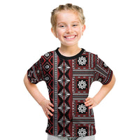 Fiji Masi Tapa Pattern Red Kid T Shirt - Polynesian Pride