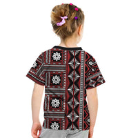 Fiji Masi Tapa Pattern Red Kid T Shirt - Polynesian Pride