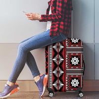 Fiji Masi Tapa Pattern Red Luggage Cover - Polynesian Pride