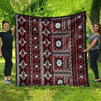 Fiji Masi Tapa Pattern Red Quilt - Polynesian Pride