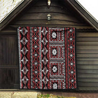 Fiji Masi Tapa Pattern Red Quilt - Polynesian Pride