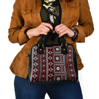 Fiji Masi Tapa Pattern Red Shoulder Handbag - Polynesian Pride