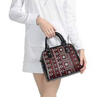 Fiji Masi Tapa Pattern Red Shoulder Handbag - Polynesian Pride