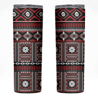 Fiji Masi Tapa Pattern Red Skinny Tumbler - Polynesian Pride