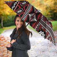 Fiji Masi Tapa Pattern Red Umbrella - Polynesian Pride