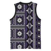 Fiji Masi Tapa Pattern Purple Basketball Jersey - Polynesian Pride
