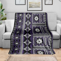 Fiji Masi Tapa Pattern Purple Blanket - Polynesian Pride