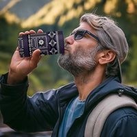 Fiji Masi Tapa Pattern Purple 4 in 1 Can Cooler Tumbler - Polynesian Pride