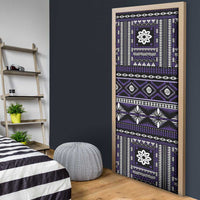 Fiji Masi Tapa Pattern Purple Door Cover - Polynesian Pride