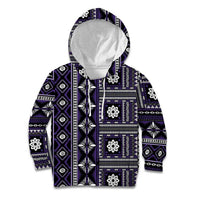 Fiji Masi Tapa Pattern Purple Kid Hoodie - Polynesian Pride