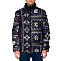 Fiji Masi Tapa Pattern Purple Padded Jacket - Polynesian Pride