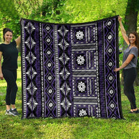 Fiji Masi Tapa Pattern Purple Quilt - Polynesian Pride