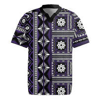 Fiji Masi Tapa Pattern Purple Rugby Jersey - Polynesian Pride