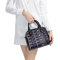Fiji Masi Tapa Pattern Purple Shoulder Handbag - Polynesian Pride