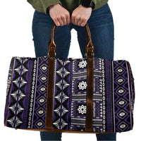 Fiji Masi Tapa Pattern Purple Travel Bag - Polynesian Pride