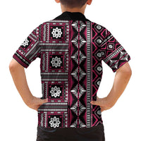 Fiji Masi Tapa Pattern Pink Family Matching Puletasi and Hawaiian Shirt - Polynesian Pride