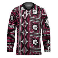 Fiji Masi Tapa Pattern Pink Hockey Jersey LT01 Unisex Pink - Polynesian Pride