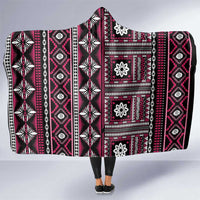Fiji Masi Tapa Pattern Pink Hooded Blanket LT01 One Size Pink - Polynesian Pride