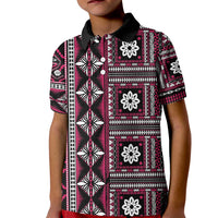 Fiji Masi Tapa Pattern Pink Kid Polo Shirt - Polynesian Pride