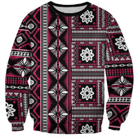 Fiji Masi Tapa Pattern Pink Sweatshirt - Polynesian Pride