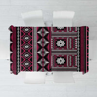 Fiji Masi Tapa Pattern Pink Tablecloth - Polynesian Pride