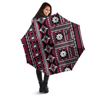 Fiji Masi Tapa Pattern Pink Umbrella - Polynesian Pride