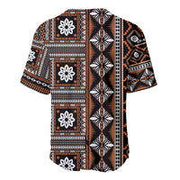 Fiji Masi Tapa Pattern Orange Baseball Jersey - Polynesian Pride