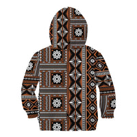 Fiji Masi Tapa Pattern Orange Kid Hoodie - Polynesian Pride