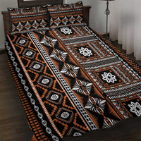 Fiji Masi Tapa Pattern Orange Quilt Bed Set - Polynesian Pride