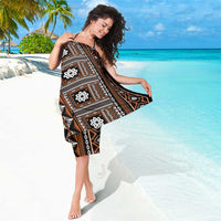 Fiji Masi Tapa Pattern Orange Sarong - Polynesian Pride
