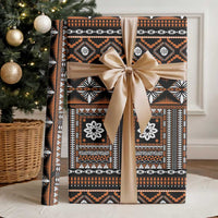 Fiji Masi Tapa Pattern Orange Wrapping Paper - Polynesian Pride