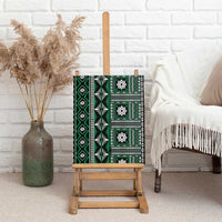 Fiji Masi Tapa Pattern Green Canvas Wall Art - Polynesian Pride