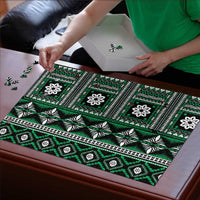 Fiji Masi Tapa Pattern Green Puzzle - Polynesian Pride