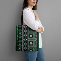 Fiji Masi Tapa Pattern Green Tote Bag - Polynesian Pride