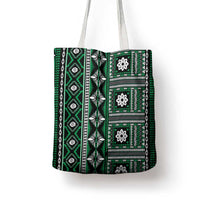 Fiji Masi Tapa Pattern Green Tote Bag - Polynesian Pride
