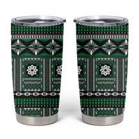 Fiji Masi Tapa Pattern Green Tumbler Cup - Polynesian Pride
