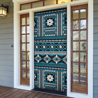 Fiji Masi Tapa Pattern Blue Door Cover - Polynesian Pride