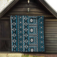 Fiji Masi Tapa Pattern Blue Quilt LT01 - Polynesian Pride