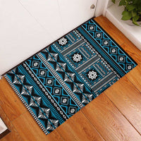 Fiji Masi Tapa Pattern Blue Rubber Doormat LT01 - Polynesian Pride