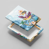 Hawaii Flamingo Canvas Wall Art Plumeria Tropical Beach