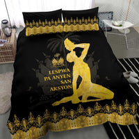 Haiti Neg Marron Gold Bedding Set Lespwa pa anyen san aksyon