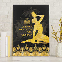 Haiti Neg Marron Gold Canvas Wall Art Lespwa pa anyen san aksyon